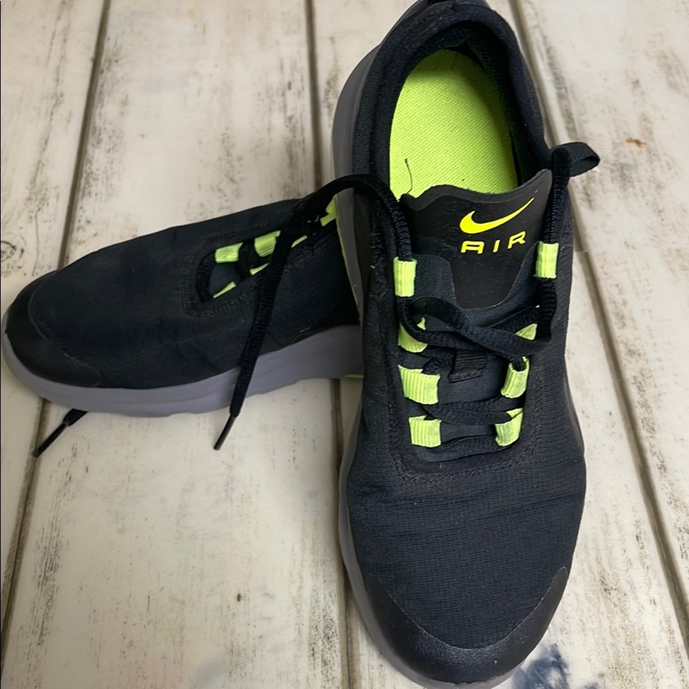 Nike Black and Neon Green Sneakers